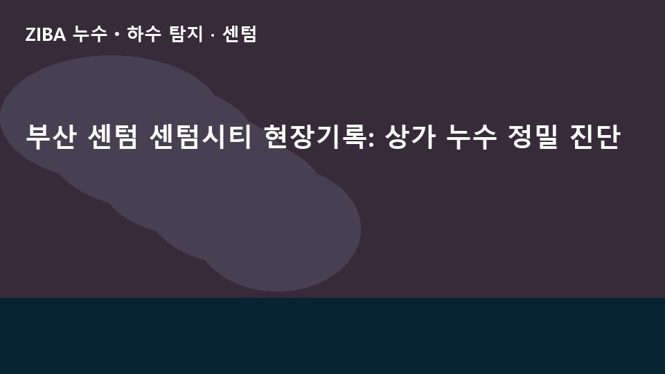 부산 센텀 센텀시티 현장기록: 상가 누수 정밀 진단