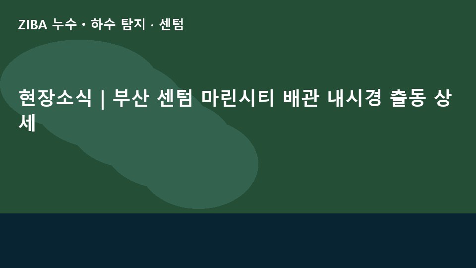 현장소식 | 부산 센텀 마린시티 배관 내시경 출동 상세